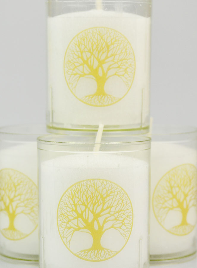 4 Votive Candles Tree of Life Lourdes
