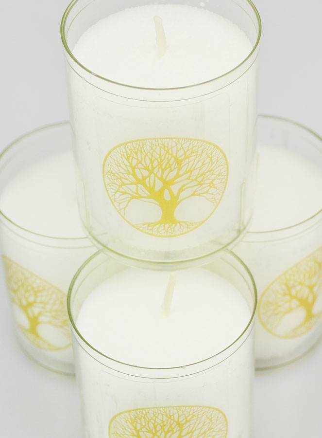 4 Votive Candles Tree of Life Lourdes