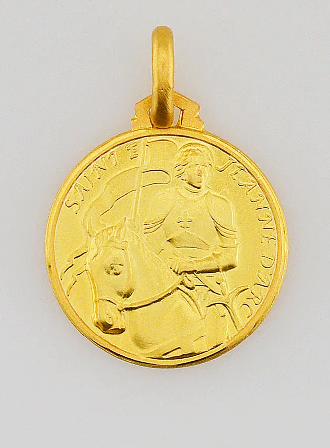 Gold Plated Medal Saint Joan of Arc - 16 mm (pic 1)