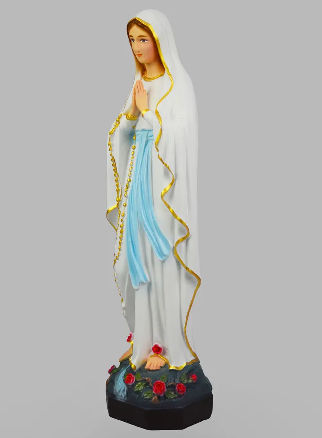 Coloured Religious Statue of Our Lady of Lourdes - 50cm (pic 2)