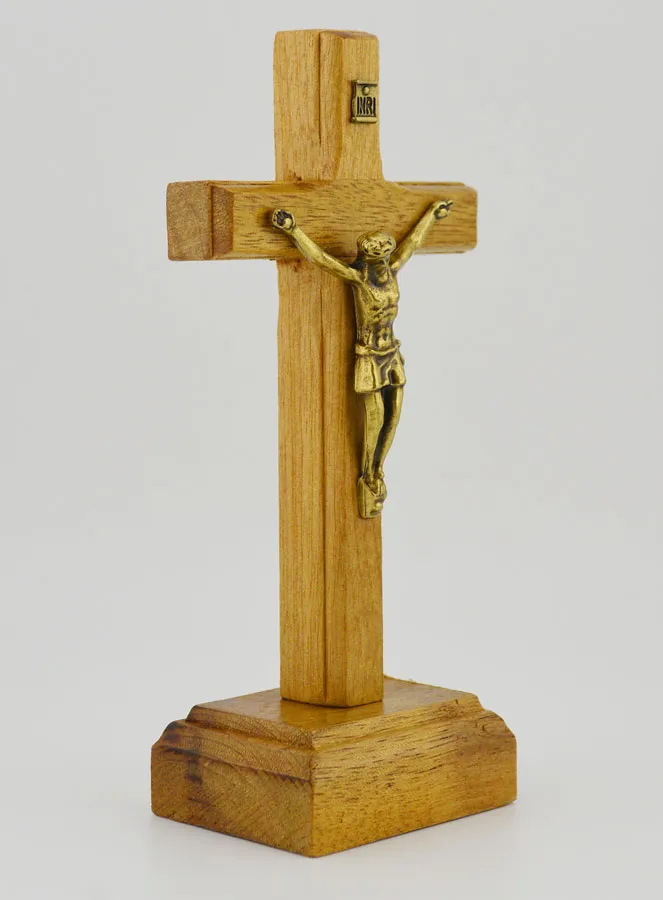 Wooden Standing Crucifix - 10cm (pic 3)