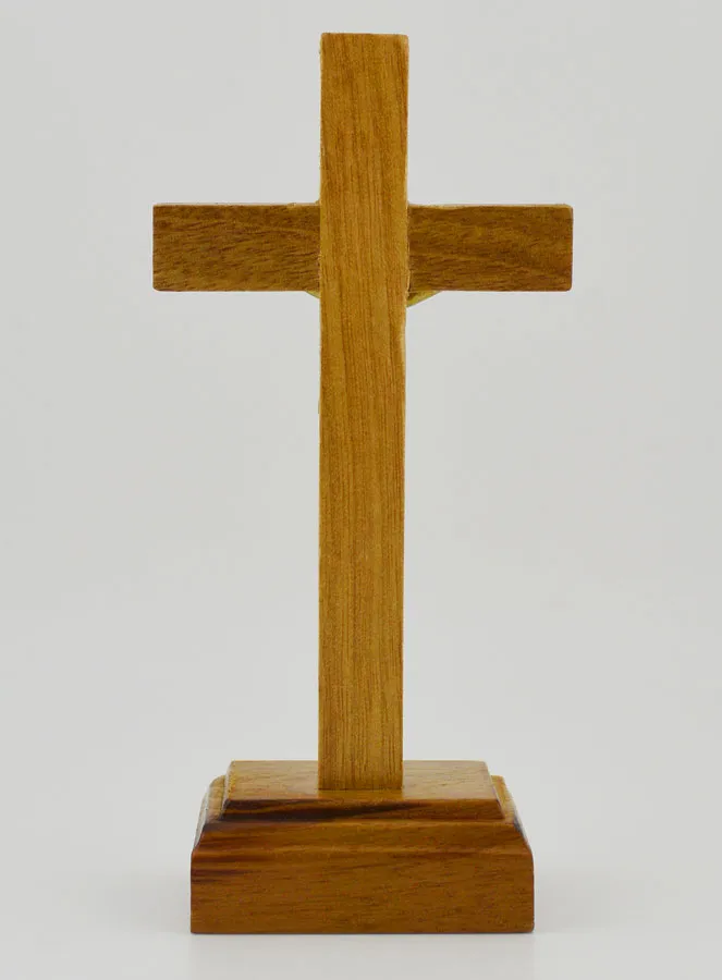 Wooden Standing Crucifix - 10cm (pic 4)