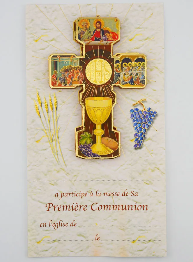 Wooden Child Cross with Communion Certificate (pic 1)
