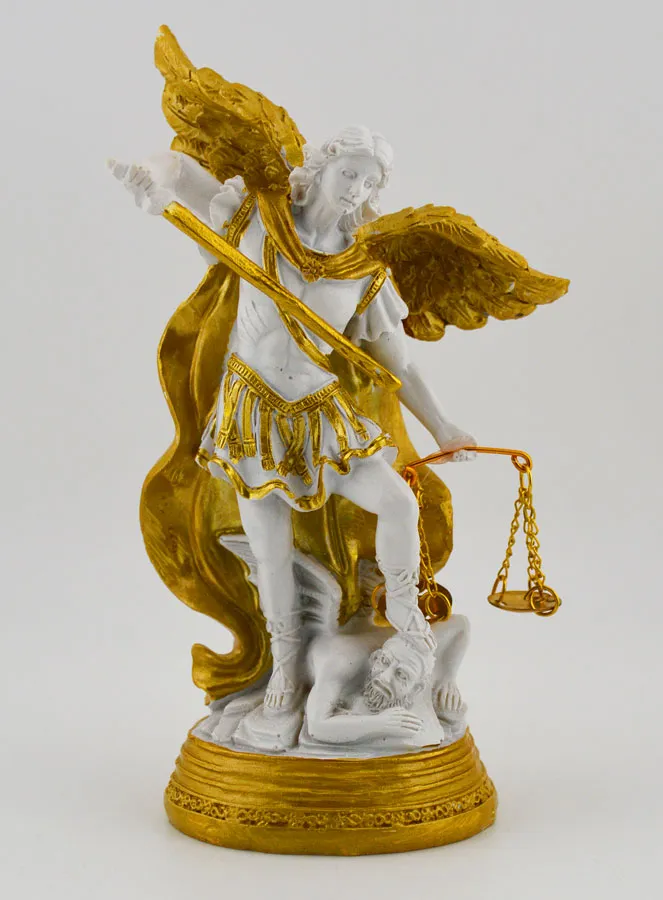 Religious Statue of Saint Michael the Archangel with Scales - 14cm (pic 1)