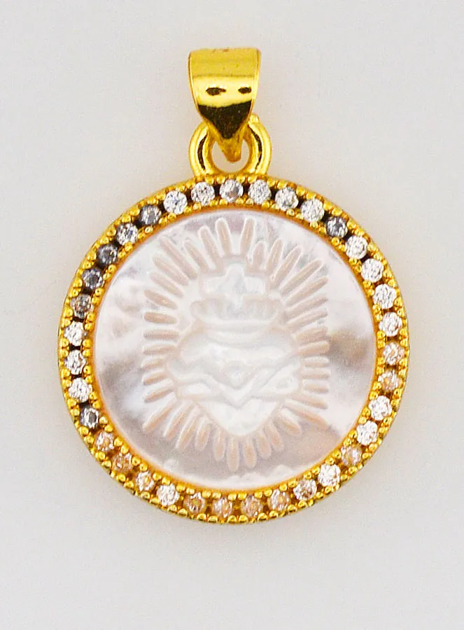 Golden Medal with Mother-of-Pearl Ex-Voto 22mm (pic 1)