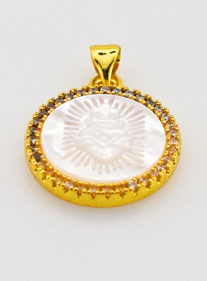 Golden Medal with Mother-of-Pearl Ex-Voto 22mm (pic 2)