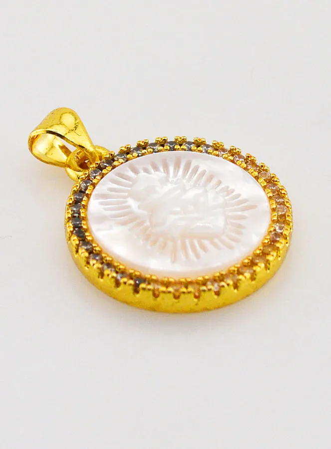 Golden Medal with Mother-of-Pearl Ex-Voto 22mm (pic 3)