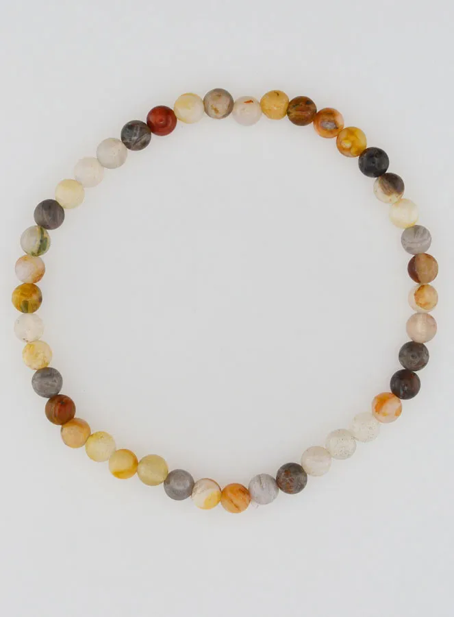 Feather Agate Stone Bracelet - 4mm (pic 1)