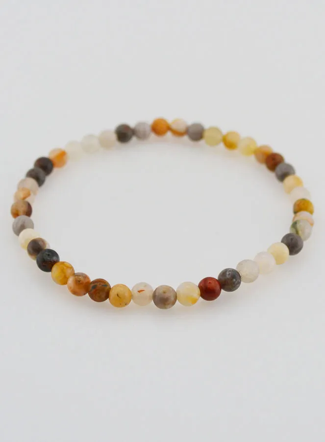 Feather Agate Stone Bracelet - 4mm (pic 2)