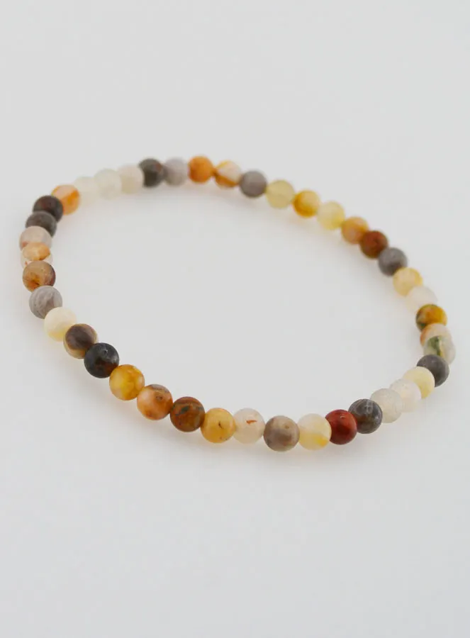 Feather Agate Stone Bracelet - 4mm (pic 3)