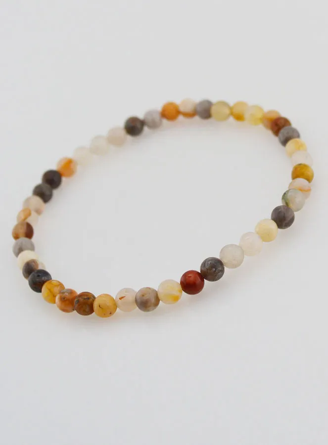 Feather Agate Stone Bracelet - 4mm (pic 4)