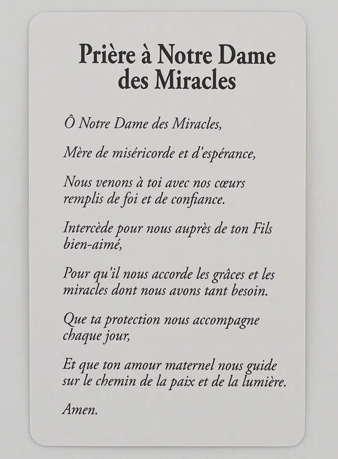 Prayer Card to Our Lady of Miracles (pic 2)