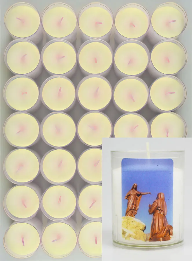 Set 10 Votive Candles Our Lady of Laus (pic 1)