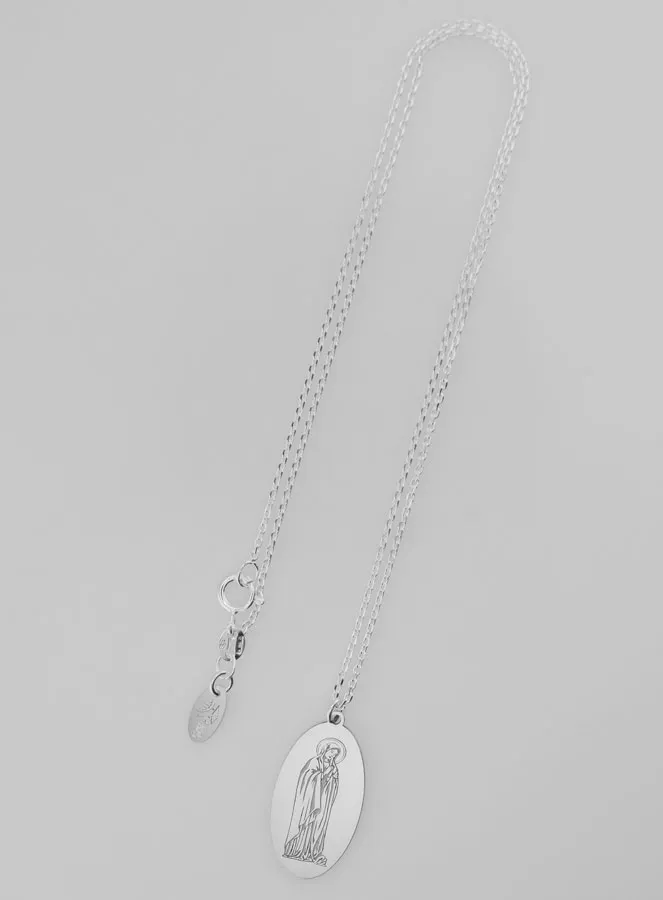 Virgin Mary Medal + Necklace - Solid Silver (pic 2)