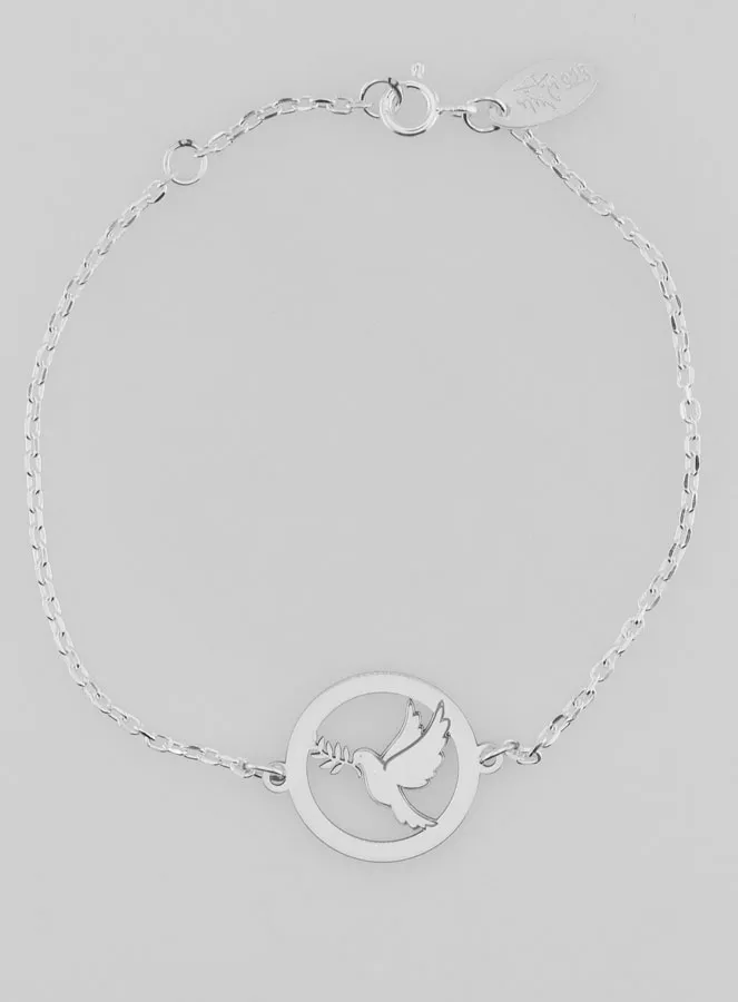Sterling Silver Bracelet - Dove and Branch (pic 1)
