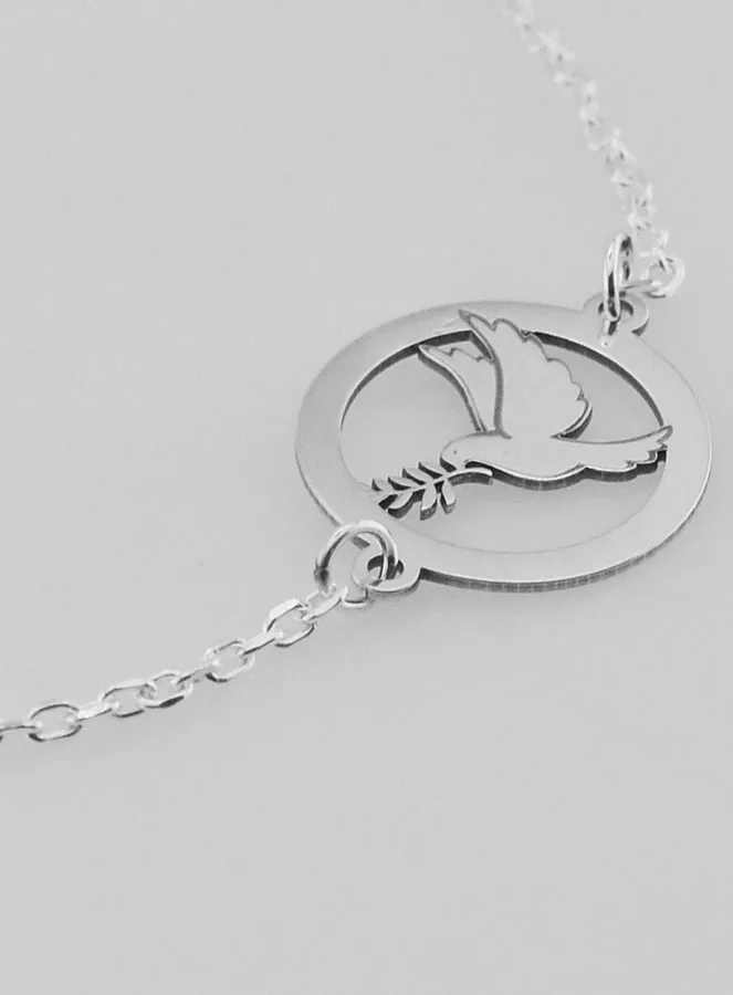 Sterling Silver Bracelet - Dove and Branch (pic 3)