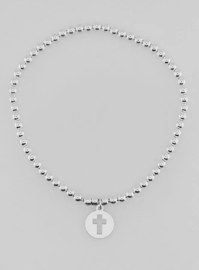 Ball Bracelet Openwork Cross - 925 Silver (pic 1)