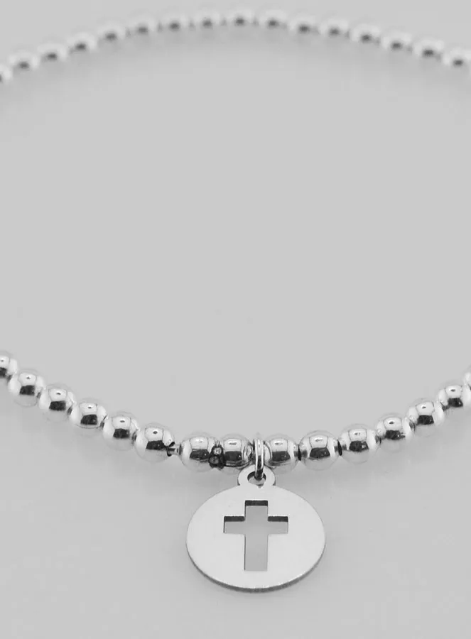Ball Bracelet Openwork Cross - 925 Silver (pic 2)