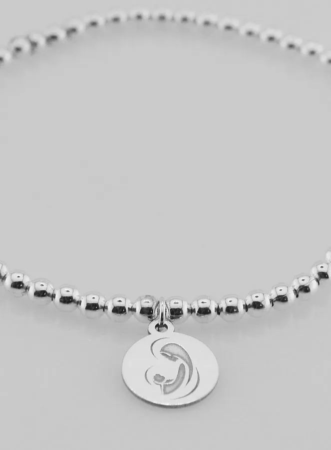 Ball Bracelet Virgin Mary and Child - 925 Silver (pic 2)