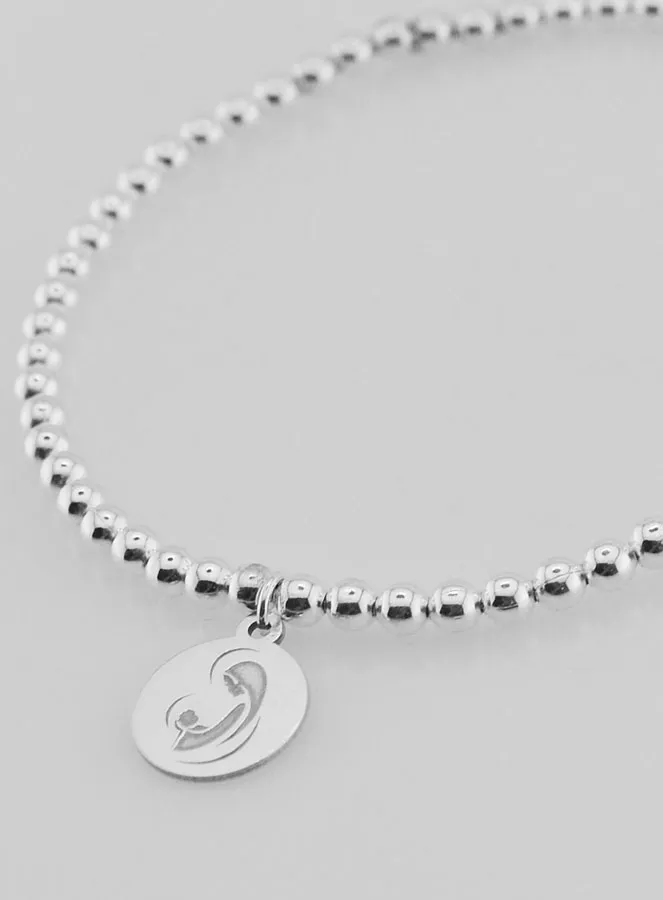 Ball Bracelet Virgin Mary and Child - 925 Silver (pic 4)