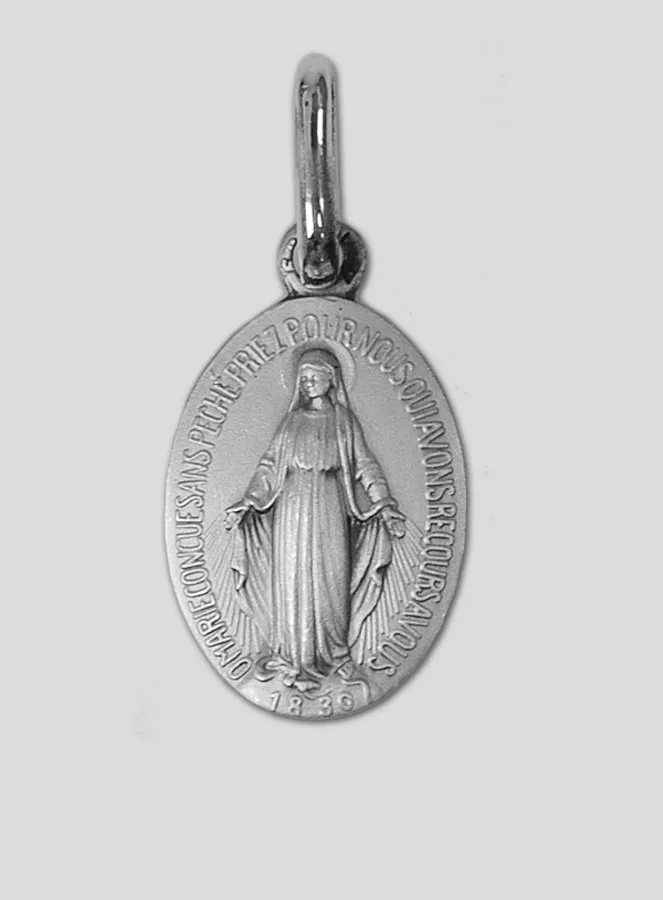 Miraculous Medal in Solid Silver 19 mm (pic 2)