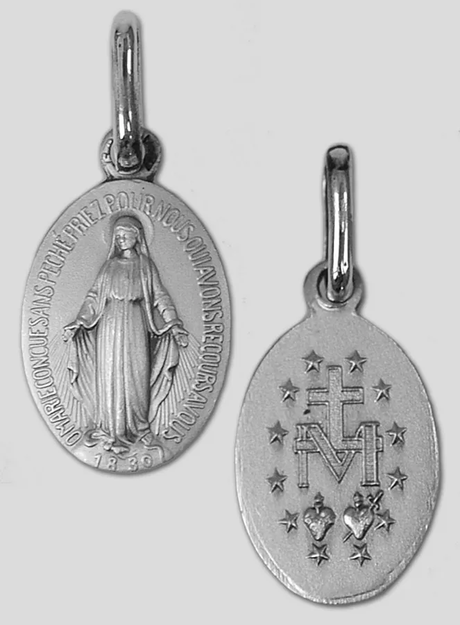 Miraculous Medal in Solid Silver 19 mm (pic 4)