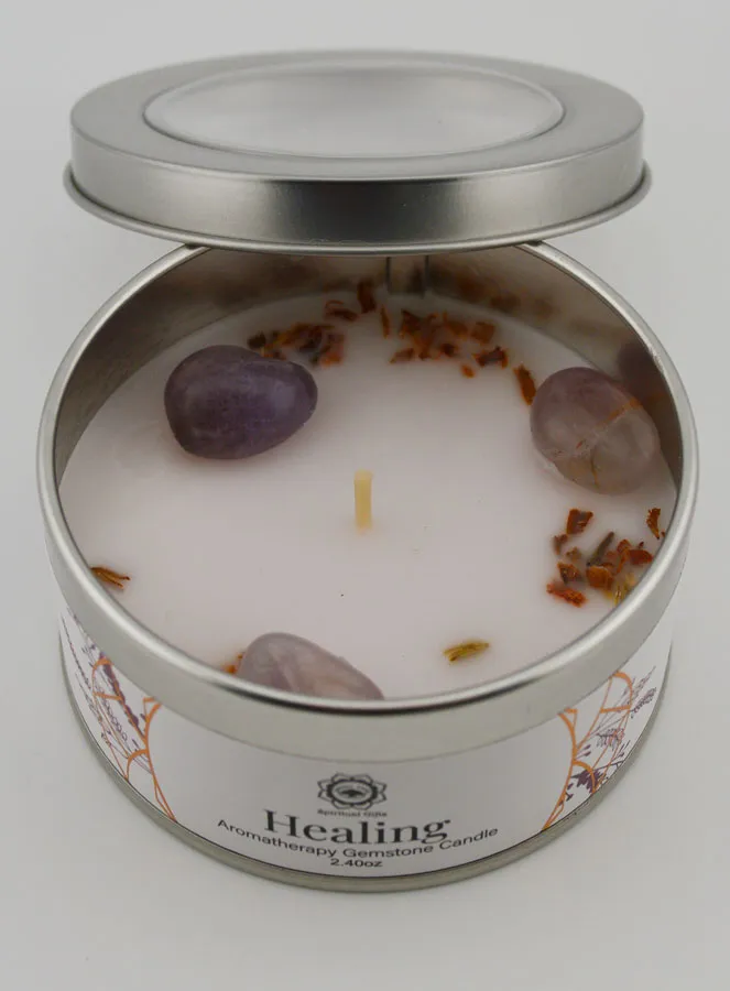 Aromatherapy Scented Candle - Green Aventurine and Patchouli (pic 2)