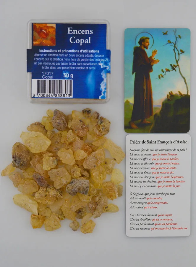 Religious Copal Incense + Prayer St Francis (pic 1)