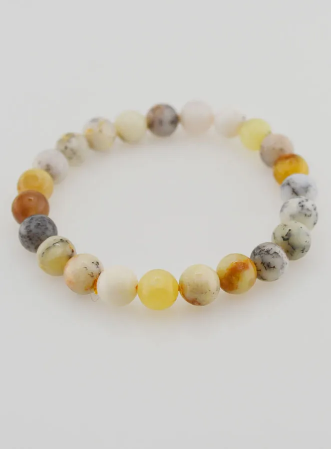Dendritic Opal Gemstone Bracelet - 8 mm (pic 2)