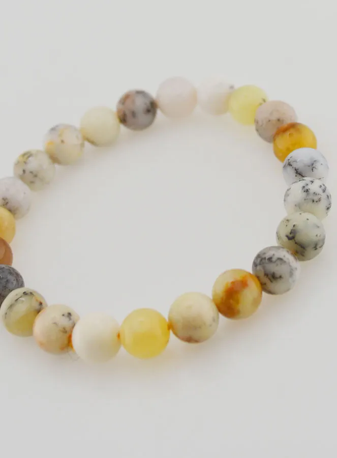 Dendritic Opal Gemstone Bracelet - 8 mm (pic 4)