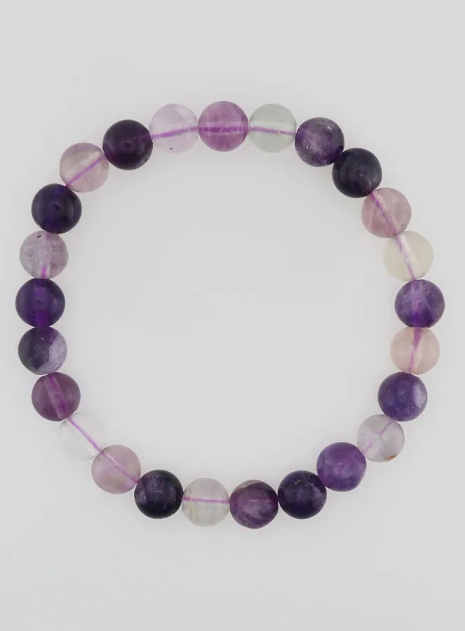 Purple Fluorite Gemstone Bracelet - 8 mm (pic 1)