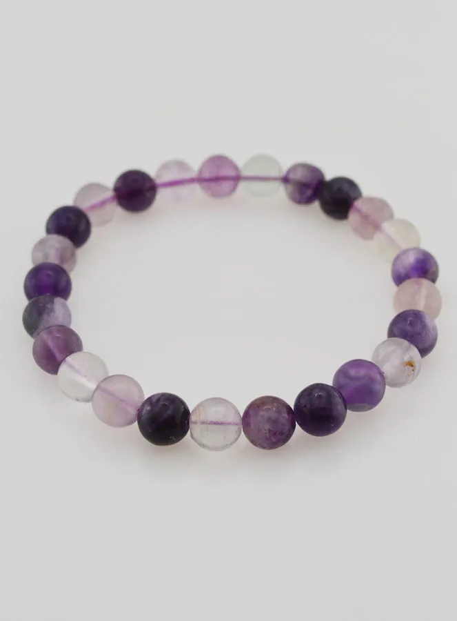 Purple Fluorite Gemstone Bracelet - 8 mm (pic 2)