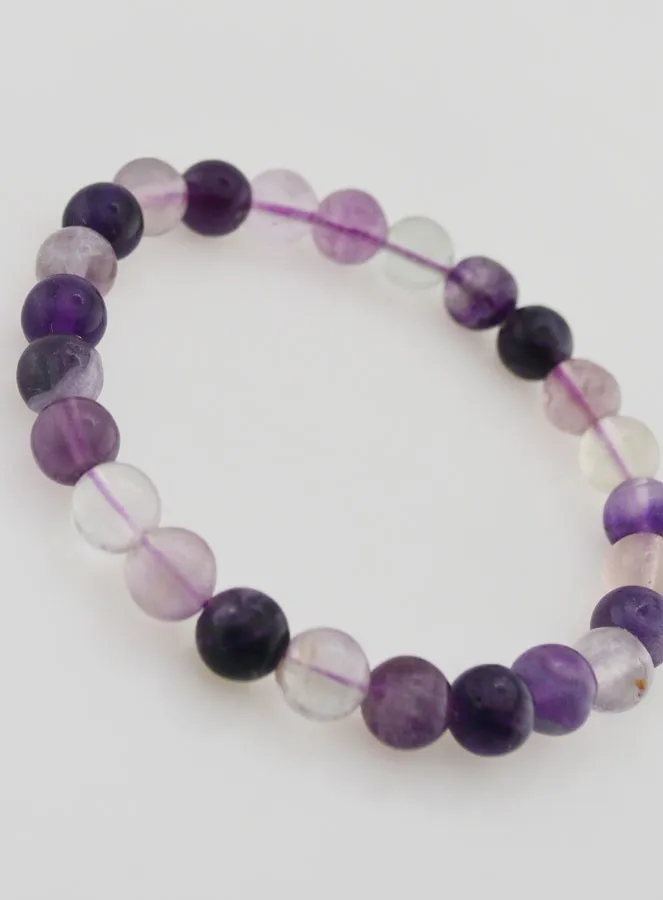 Purple Fluorite Gemstone Bracelet - 8 mm (pic 3)
