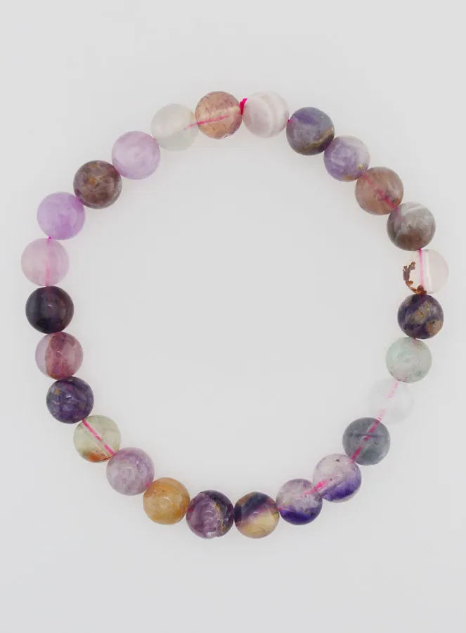 Multicoloured Fluorite Gemstone Bracelet AA - 6 mm (pic 1)