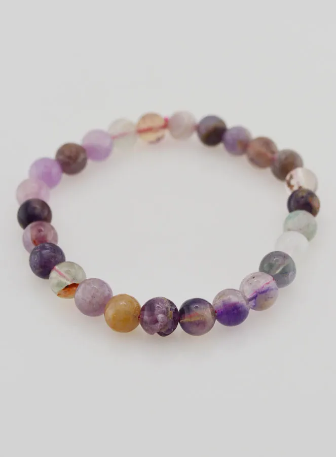 Multicoloured Fluorite Gemstone Bracelet AA - 6 mm (pic 2)