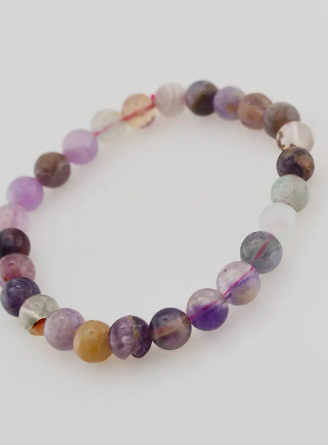 Multicoloured Fluorite Gemstone Bracelet AA - 6 mm (pic 4)
