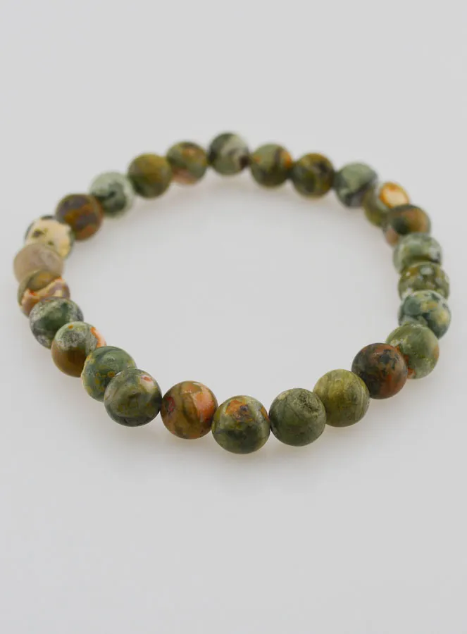 Rhyolite Gemstone Bracelet - 8 mm (pic 2)