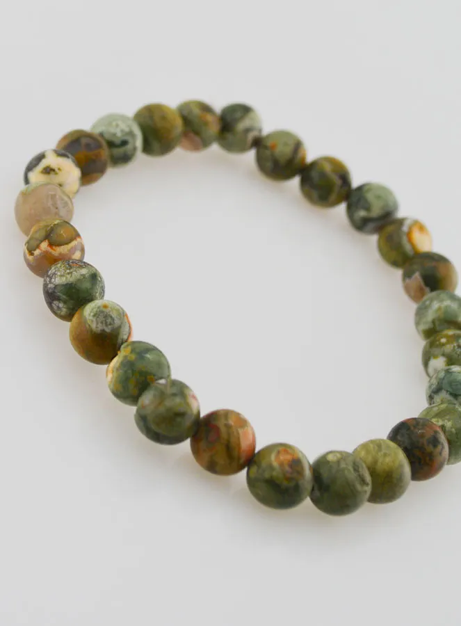 Rhyolite Gemstone Bracelet - 8 mm (pic 3)