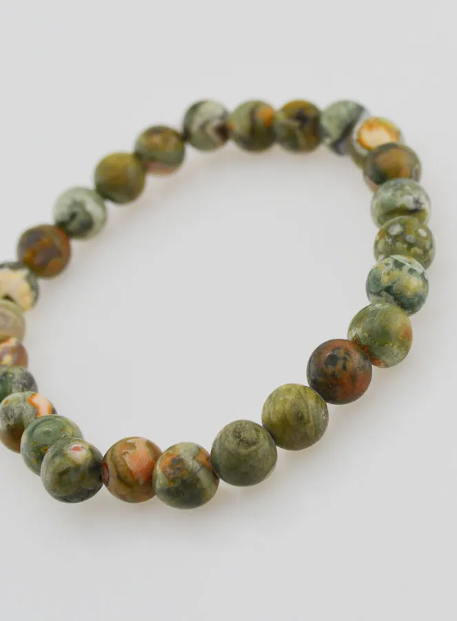 Rhyolite Gemstone Bracelet - 8 mm (pic 4)