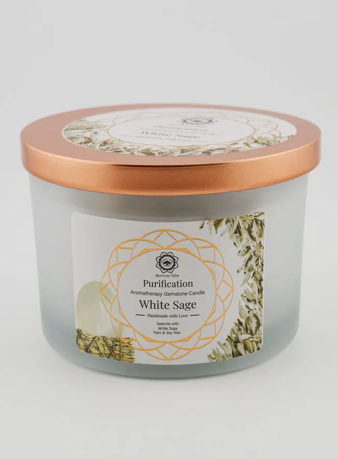 Purification Candle 256g - White Sage and Selenite (pic 3)