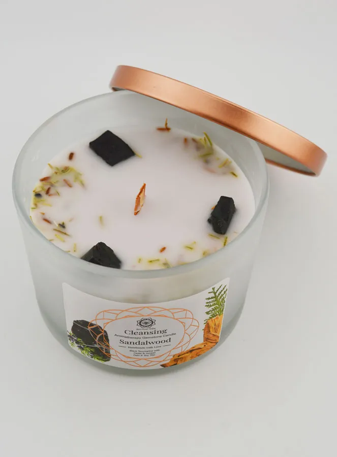 Aromatherapy Scented Candle - Sandalwood and Tourmaline 256g (pic 1)
