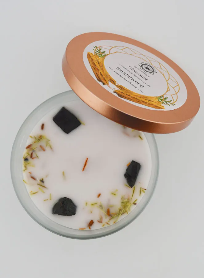 Aromatherapy Scented Candle - Sandalwood and Tourmaline 256g (pic 2)
