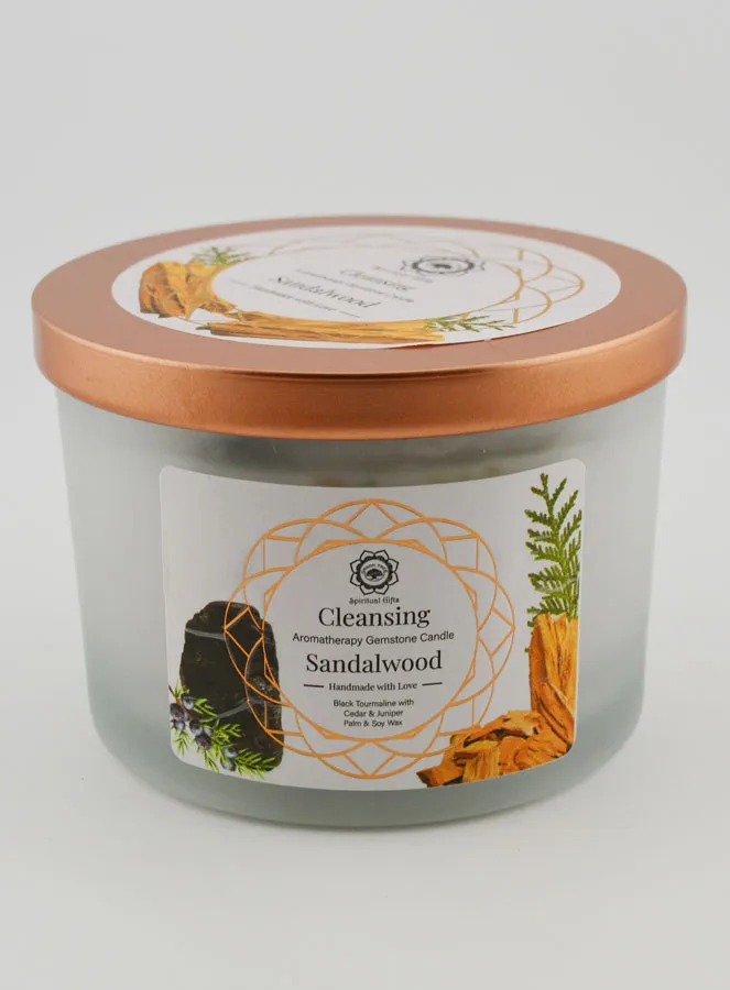 Aromatherapy Scented Candle - Sandalwood and Tourmaline 256g (pic 3)
