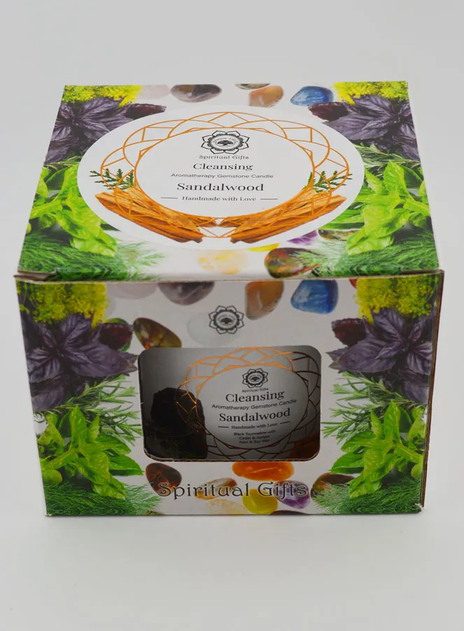Aromatherapy Scented Candle - Sandalwood and Tourmaline 256g (pic 4)
