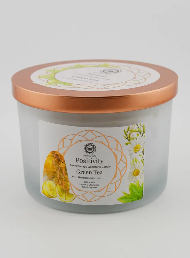 Scented Candle Aromatherapy 256g - Green Tea and Citrine (pic 3)