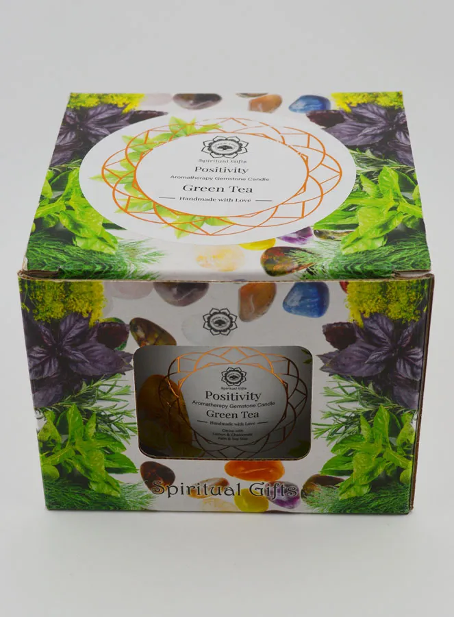 Scented Candle Aromatherapy 256g - Green Tea and Citrine (pic 4)