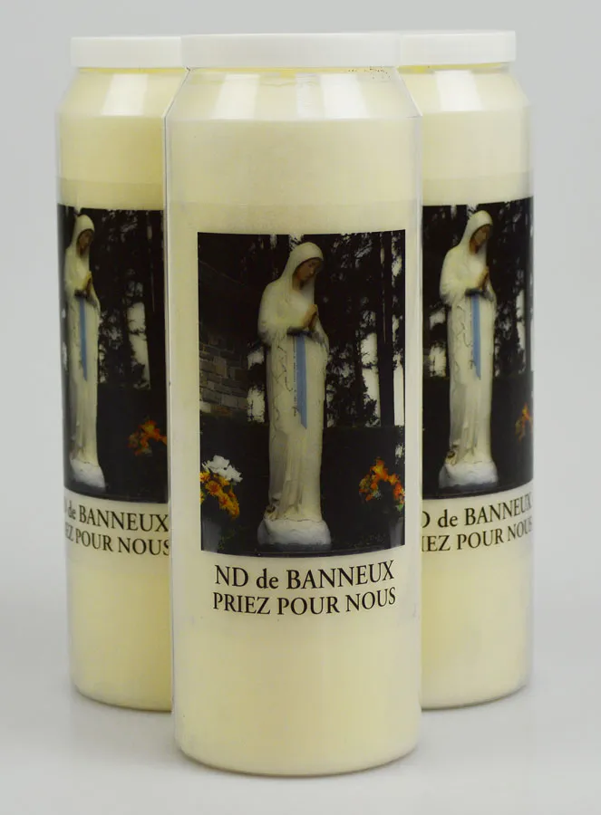 3 Sanctuary Candles Our Lady of Banneux (pic 1)