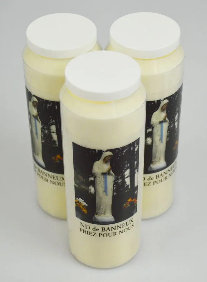 3 Sanctuary Candles Our Lady of Banneux (pic 2)