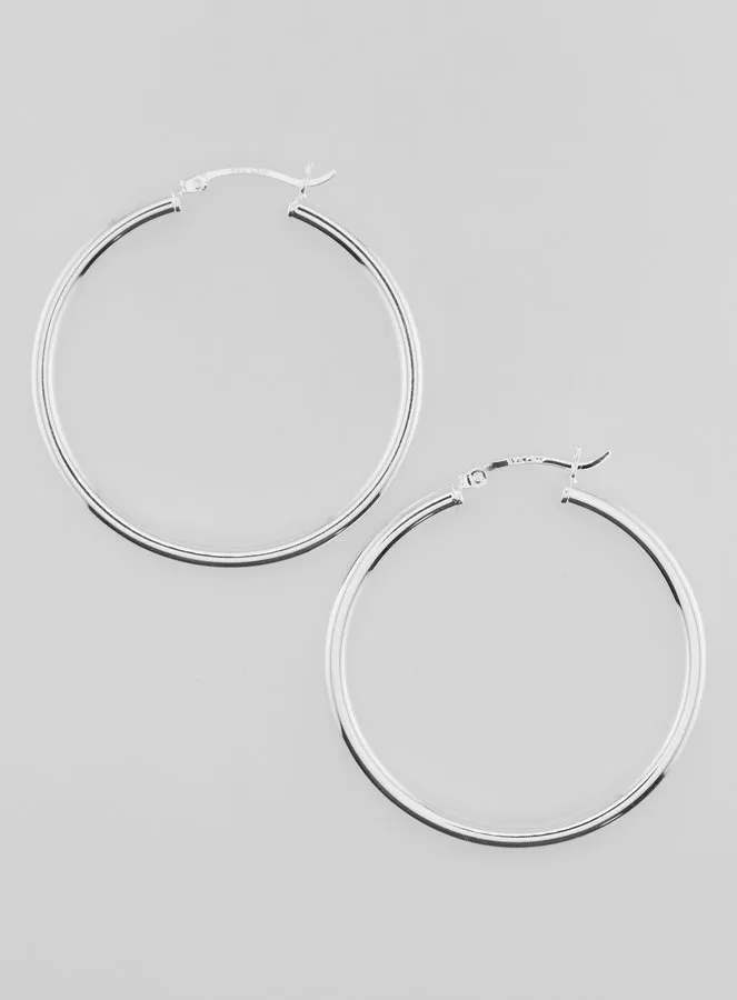 Creole Earrings in 925 Sterling Silver - 40mm (pic 1)
