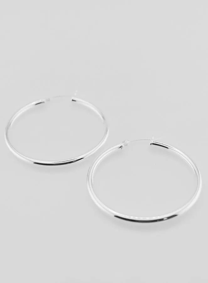 Creole Earrings in 925 Sterling Silver - 40mm (pic 2)
